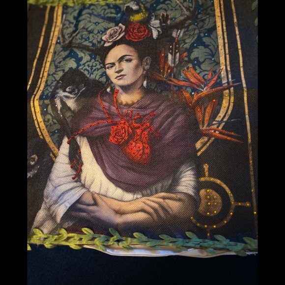 Frida Kahlo Pillow Case Covers. Embellished with sequence & trim. All hand done. - Picture 6 of 12